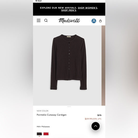NWT-Madewell Dark Espresso Button-Down Knit Shirt- *Reasonable offers only* - Picture 3 of 13